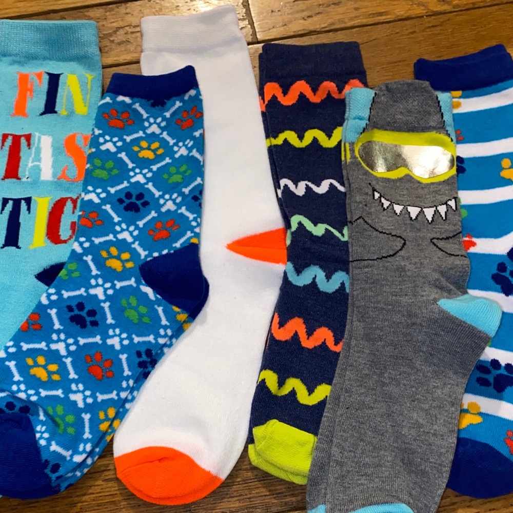 Target Kids Colorful Socks Set - Blue, White, Gray, Orange